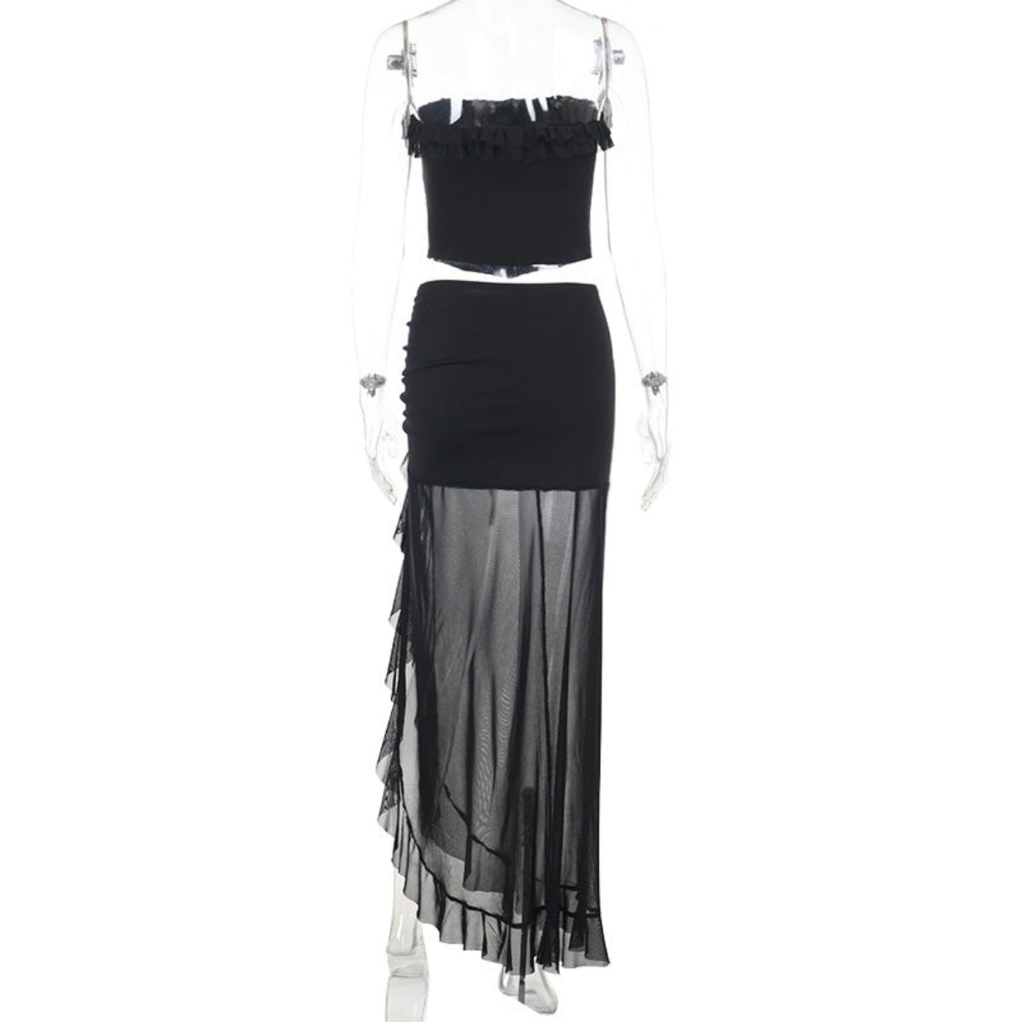 Tube Top Mid-length Dress Set Women