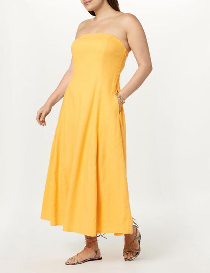 Fashion Tube Top Women Solid Color Dress