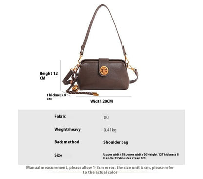 High Sense Niche Female Autumn And Winter New Retro Frosted Crossbody Bag