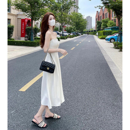 White Suspender Tube Top Dress Women