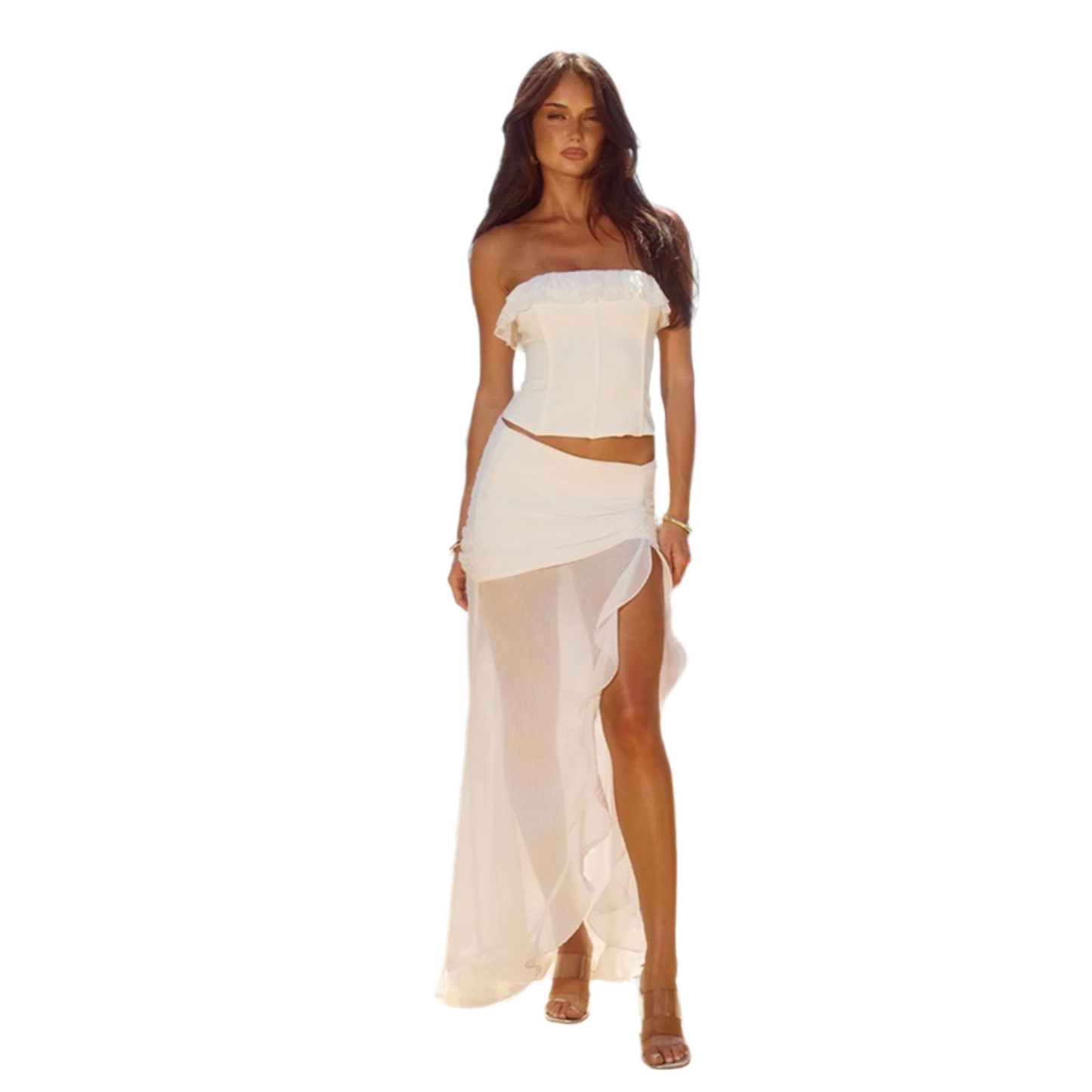 Tube Top Mid-length Dress Set Women