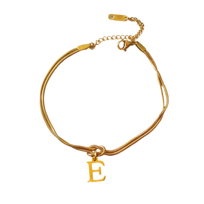 New Letter A-Z Love Knot Bracelets For Women Couple Gold Color Dainty Snake Chain Charm Bracelet Stainless Steel Jewelry Gift Valentine's Day Gifts