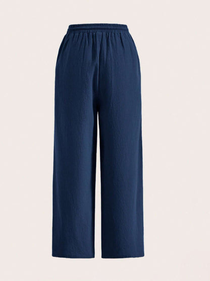 Drawstring Wide Leg Pants