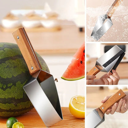 New Watermelon Splitter Watermelon Cutting Artifact 430 Stainless Steel Cutting Piece Splitter Household Melon Triangle Cutting Knife Fruit Knife Kitchen Gadgets