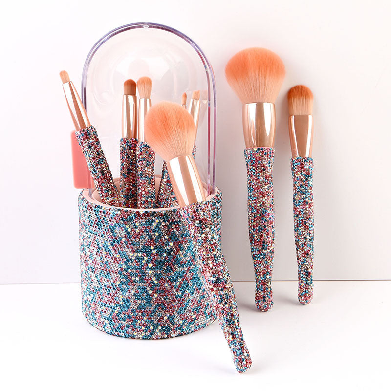 High-end 8 Barrels Of Diamond-encrusted Makeup Brush Set